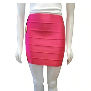 Passion Fusion Hot Pink Tiered Stretch Mini Skirt  Size Small